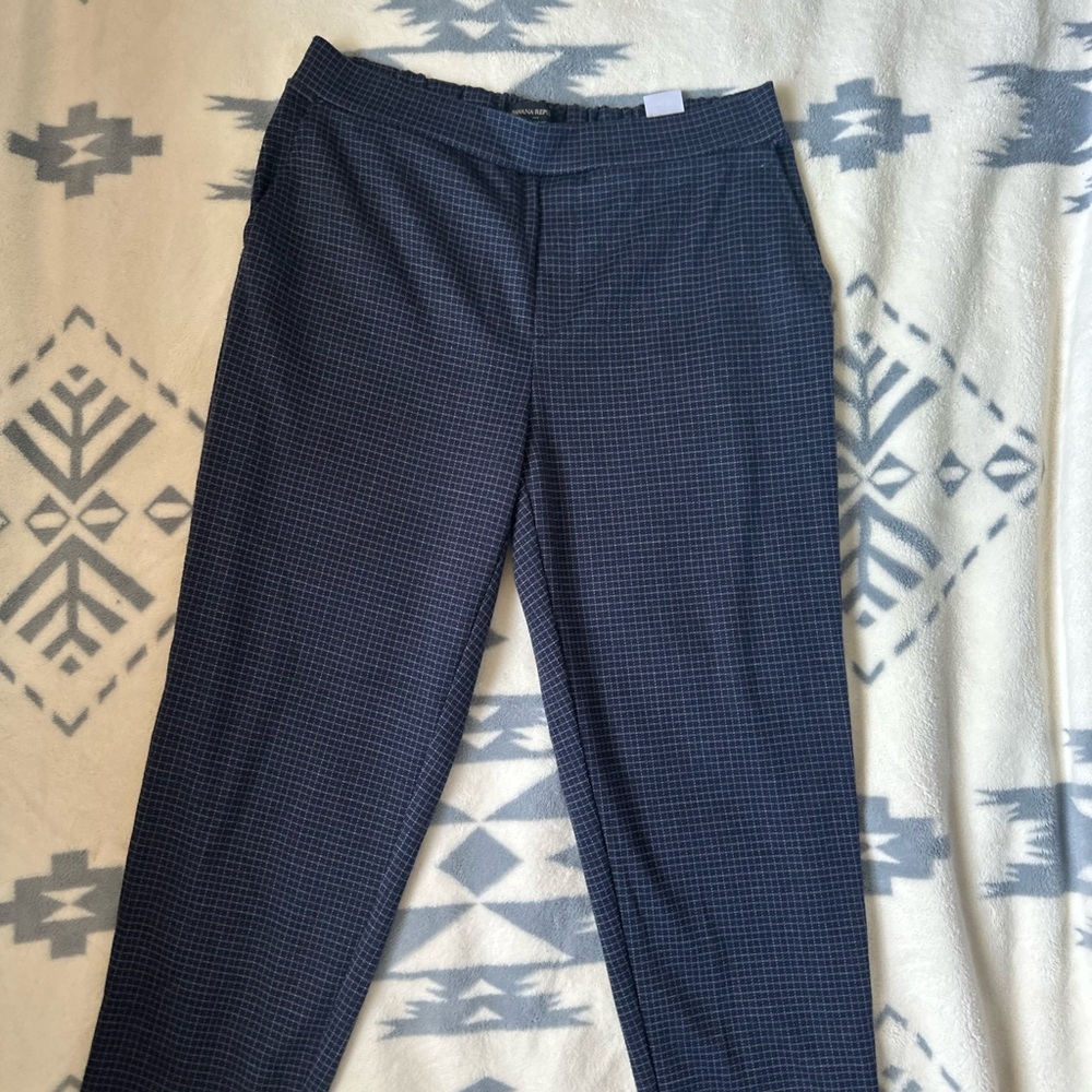 Banana Republic Navy Checkered Pantsuit